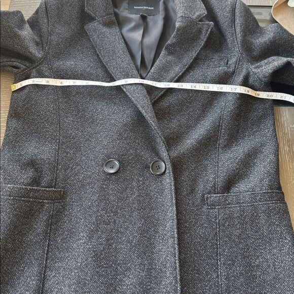 Banana Republic Charcoal Trench Coat Wool Blend Winter Classic Warm Size Reg M - Picture 5 of 14
